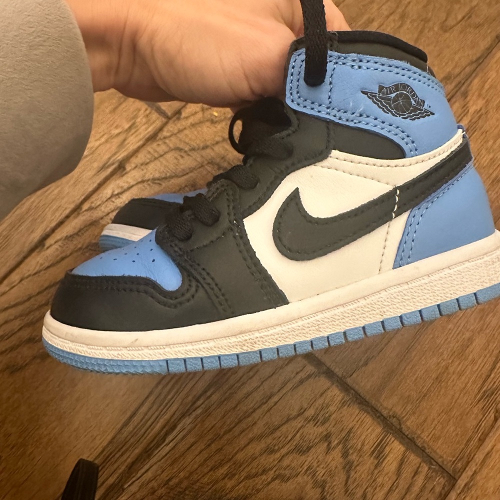 Jordan Kids' High-Top Sneakers - Black, White, and Blue